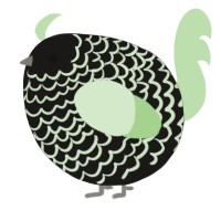 A sable and gluppy chicken with a lace pattern