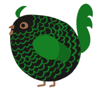 A sable and leaf chicken with a lace pattern