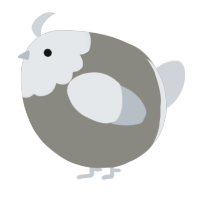 A ash and mist chicken with a head pattern