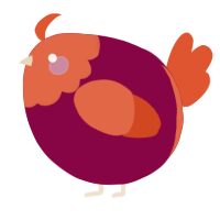 A maroon and vermilion chicken with a head pattern