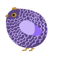 A overcast and lilac chicken with a lace pattern
