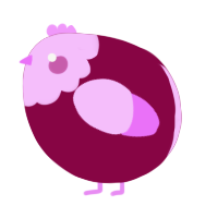 A maroon and lavender chicken with a head pattern