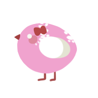 A pink and white chicken with a neck-speckle pattern