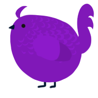 A violet chicken with a half-lace pattern