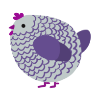 A silver and overcast chicken with a lace pattern