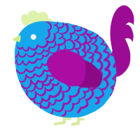 A sky and plum chicken with a lace pattern