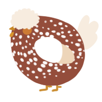 A russet and cream chicken with a speckle pattern