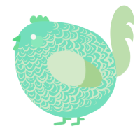 A mint and gluppy chicken with a double-lace pattern