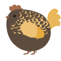 A bark and honey chicken with a half-lace pattern