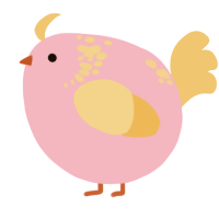 A pink and honey chicken with a neck-speckle pattern
