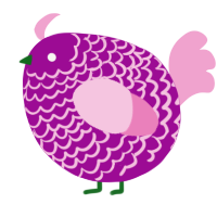 A plum and pink chicken with a lace pattern