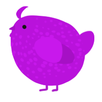 A amethyst chicken with a speckle pattern