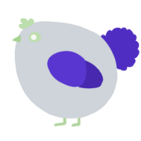 A mist and indigo chicken