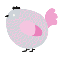 A mist and pink chicken with a lace pattern