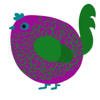 A plum and leaf chicken with a double-lace pattern