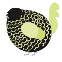 A sable and lemon chicken with a lace pattern