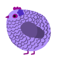A lilac and overcast chicken with a lace pattern