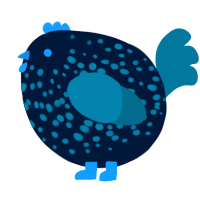 A tumblr and sea chicken with a speckle pattern