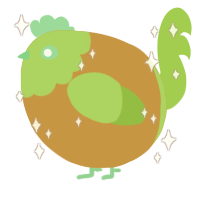 A gold and grass chicken with a head pattern