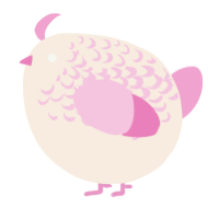 A cream and pink chicken with a half-lace pattern