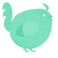 A mint chicken with a double-lace pattern