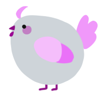 A mist and lavender chicken