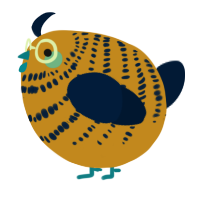 A ochre and tumblr chicken with a bar pattern