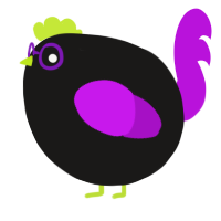 A sable and amethyst chicken