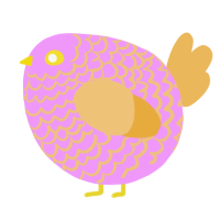 A lavender and honey chicken with a lace pattern