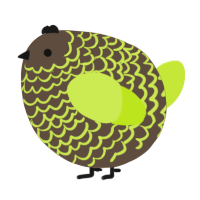 A bark and lime chicken with a lace pattern