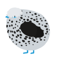 A mist and sable chicken with a speckle pattern