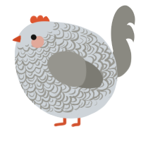 A mist and ash chicken with a double-lace pattern