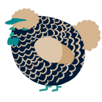 A tumblr and beige chicken with a lace pattern