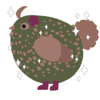A olive and russet chicken with a speckle pattern