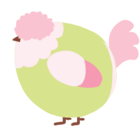 A lemon and rose chicken with a head pattern