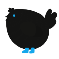 A black chicken with a bar pattern