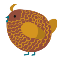 A russet and ochre chicken with a lace pattern