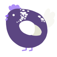 A overcast and white chicken with a neck-speckle pattern