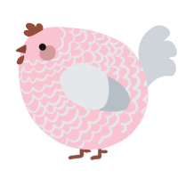 A rose and mist chicken with a lace pattern
