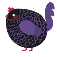 A sable and overcast chicken with a lace pattern