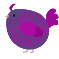 A overcast and plum chicken with a double-lace pattern