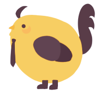 A orange and navy chicken