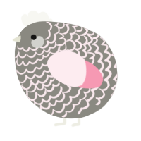 A ash and rose chicken with a lace pattern