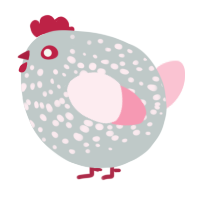 A silver and rose chicken with a speckle pattern