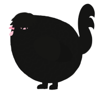 A black chicken with a lace pattern