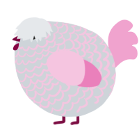 A mist and pink chicken with a lace pattern