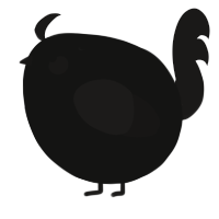 A black and sable chicken