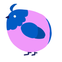 A lavender and ultramarine chicken with a head pattern