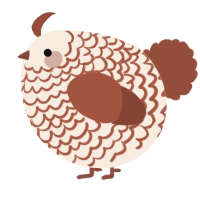 A cream and russet chicken with a lace pattern