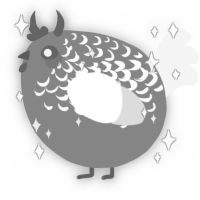 A ash and white chicken with a half-lace pattern